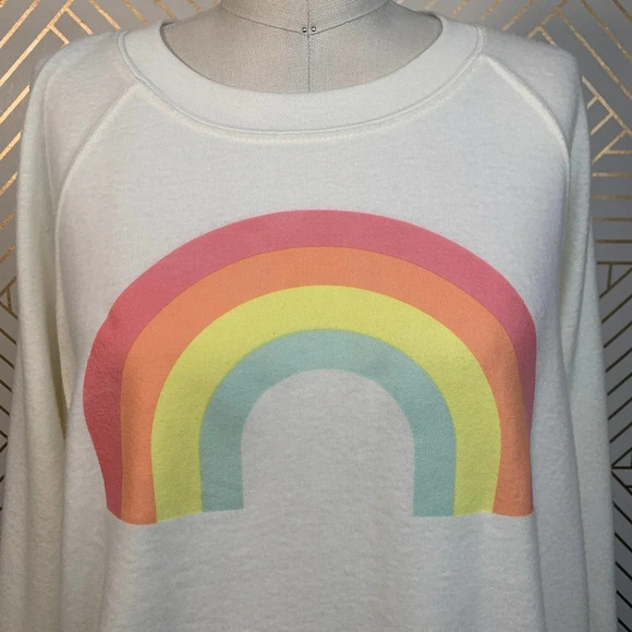 Wildfox After‎ The Rain Rainbow Sommers Sweatshirt - Picture 3 of 11